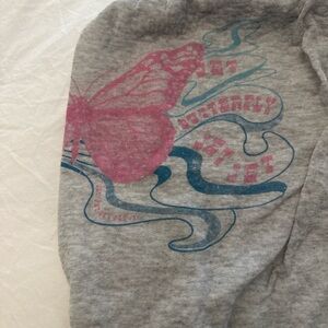 Jet by John Eshaya Gray Sweatpants with Pink Butterfly Design